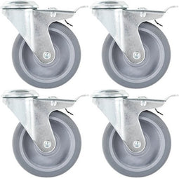 vidaXL - 24 - st - Zwenkwielen - met - boutgaten - 100 - mm