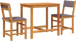 vidaXL - 3-delige - Balkonset - met - kussens - massief - acaciahout