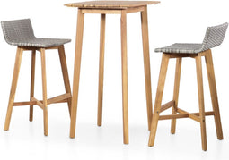 vidaXL - 3-delige - Barset - massief - acaciahout