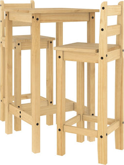 vidaXL - 3-delige - Barset - massief - grenenhout