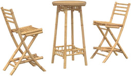 vidaXL - 3-delige - Barset - voor - buiten - opvouwbaar - bamboe