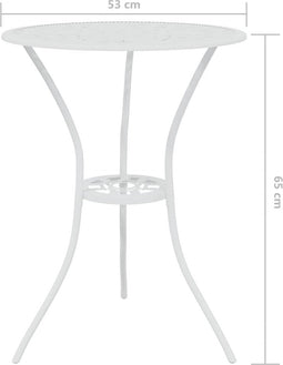 vidaXL - 3-delige - Bistroset - gietaluminium - wit