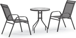 vidaXL - 3-delige - Bistroset - grijs