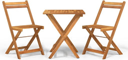 vidaXL - 3-delige - Bistroset - inklapbaar - massief - acaciahout