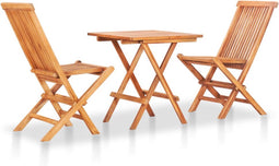 vidaXL - 3-delige - Bistroset - inklapbaar - massief - teakhout