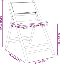 vidaXL - 3-delige - Bistroset - inklapbaar - met - kussens - bamboe - donkergrijs