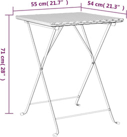vidaXL - 3-delige - Bistroset - inklapbaar - poly - rattan - grijs