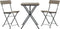 vidaXL - 3-delige - Bistroset - inklapbaar - poly - rattan - grijs