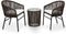 vidaXL - 3-delige - Bistroset - met - kussens - PE-rattan - bruin