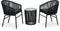 vidaXL - 3-delige - Bistroset - met - kussens - PE-rattan - zwart