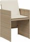 vidaXL - 3-delige - Bistroset - met - kussens - poly - rattan - beige
