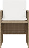 vidaXL - 3-delige - Bistroset - met - kussens - poly - rattan - beige