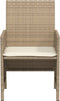 vidaXL - 3-delige - Bistroset - met - kussens - poly - rattan - beige