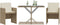 vidaXL - 3-delige - Bistroset - met - kussens - poly - rattan - beige