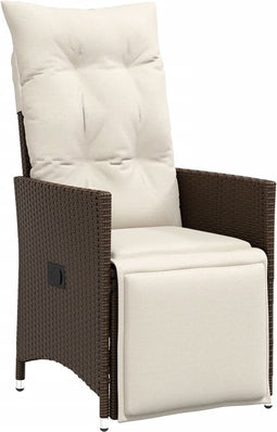 vidaXL - 3-delige - Bistroset - met - kussens - poly - rattan - bruin