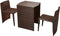 vidaXL - 3-delige - Bistroset - met - kussens - poly - rattan - bruin