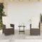 vidaXL - 3-delige - Bistroset - met - kussens - poly - rattan - bruin