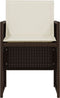 vidaXL - 3-delige - Bistroset - met - kussens - poly - rattan - bruin