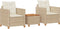 vidaXL - 3-delige - Bistroset - met - kussens - poly - rattan - en - acaciahout - beige