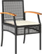 vidaXL - 3-delige - Bistroset - met - kussens - poly - rattan - en - acaciahout - zwart