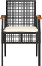 vidaXL - 3-delige - Bistroset - met - kussens - poly - rattan - en - acaciahout - zwart