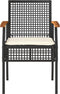 vidaXL - 3-delige - Bistroset - met - kussens - poly - rattan - en - acaciahout - zwart