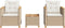 vidaXL - 3-delige - Bistroset - met - kussens - poly - rattan - en - acaciahout - beige