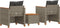 vidaXL - 3-delige - Bistroset - met - kussens - poly - rattan - en - acaciahout - grijs
