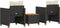 vidaXL - 3-delige - Bistroset - met - kussens - poly - rattan - en - acaciahout - zwart