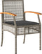 vidaXL - 3-delige - Bistroset - met - kussens - poly - rattan - en - acaciahout - grijs