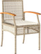 vidaXL - 3-delige - Bistroset - met - kussens - poly - rattan - en - acaciahout - beige