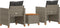 vidaXL - 3-delige - Bistroset - met - kussens - poly - rattan - en - acaciahout - grijs