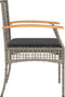 vidaXL - 3-delige - Bistroset - met - kussens - poly - rattan - en - acaciahout - grijs
