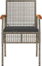 vidaXL - 3-delige - Bistroset - met - kussens - poly - rattan - en - acaciahout - grijs