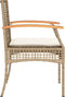 vidaXL - 3-delige - Bistroset - met - kussens - poly - rattan - en - acaciahout - beige