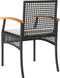 vidaXL - 3-delige - Bistroset - met - kussens - poly - rattan - en - acaciahout - zwart