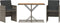 vidaXL - 3-delige - Bistroset - met - kussens - poly - rattan - grijs
