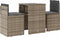 vidaXL - 3-delige - Bistroset - met - kussens - poly - rattan - grijs