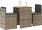 vidaXL - 3-delige - Bistroset - met - kussens - poly - rattan - grijs