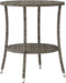 vidaXL - 3-delige - Bistroset - met - kussens - poly - rattan - grijs