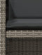 vidaXL - 3-delige - Bistroset - met - kussens - poly - rattan - grijs