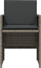 vidaXL - 3-delige - Bistroset - met - kussens - poly - rattan - grijs