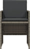 vidaXL - 3-delige - Bistroset - met - kussens - poly - rattan - grijs