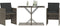 vidaXL - 3-delige - Bistroset - met - kussens - poly - rattan - grijs