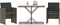 vidaXL - 3-delige - Bistroset - met - kussens - poly - rattan - grijs