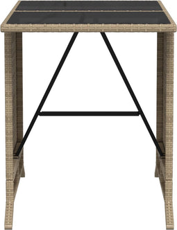 vidaXL - 3-delige - Bistroset - met - kussens - poly - rattan - gemengd - beige