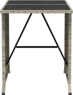 vidaXL - 3-delige - Bistroset - met - kussens - poly - rattan - lichtgrijs