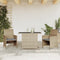 vidaXL - 3-delige - Bistroset - met - kussens - poly - rattan - gemengd - beige