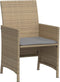 vidaXL - 3-delige - Bistroset - met - kussens - poly - rattan - gemengd - beige