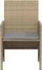 vidaXL - 3-delige - Bistroset - met - kussens - poly - rattan - gemengd - beige